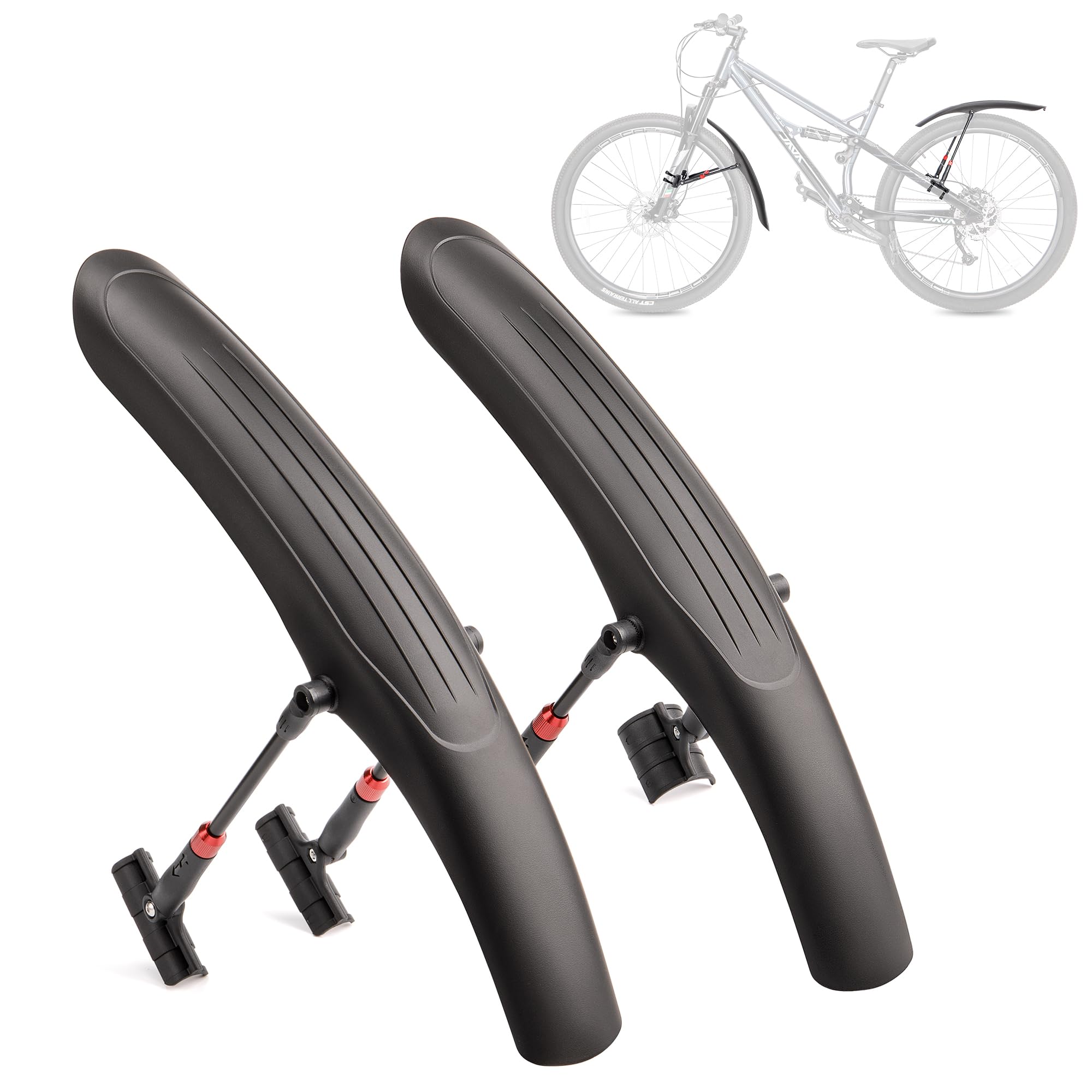 Kadacha Fahrrad Schutzblech Set,Universal Schnelle Demontage Fahrrad spritzschutz aus Hochleistungskunststoff für 24-29 Zoll Fahrrad Schutz vor Spritzwasser