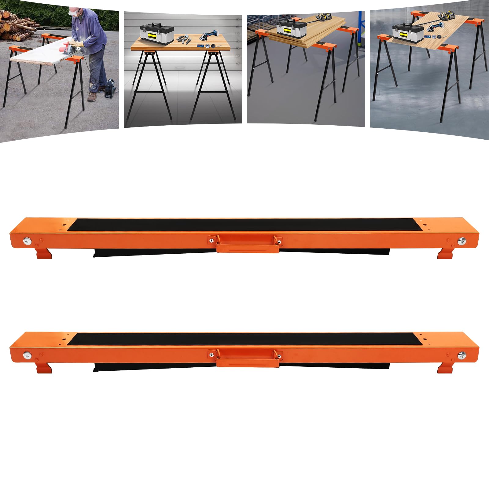 UISEBRT 2x Gerüstböcke Höhenverstellbar 80-130 Cm - Stabile Arbeitsböcke Bis 150 Kg