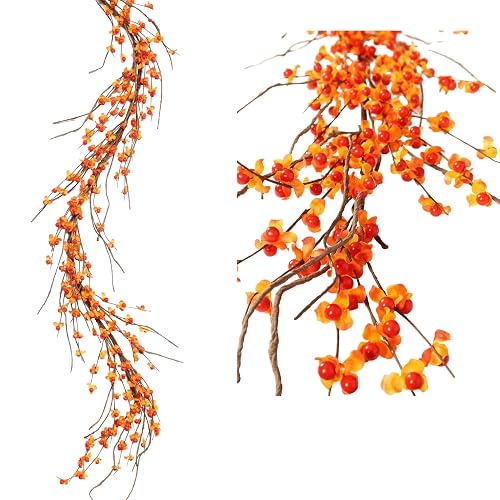 Artificial Bittersweet Garland for Fall Décor 60-Inch, Autumn Berries and