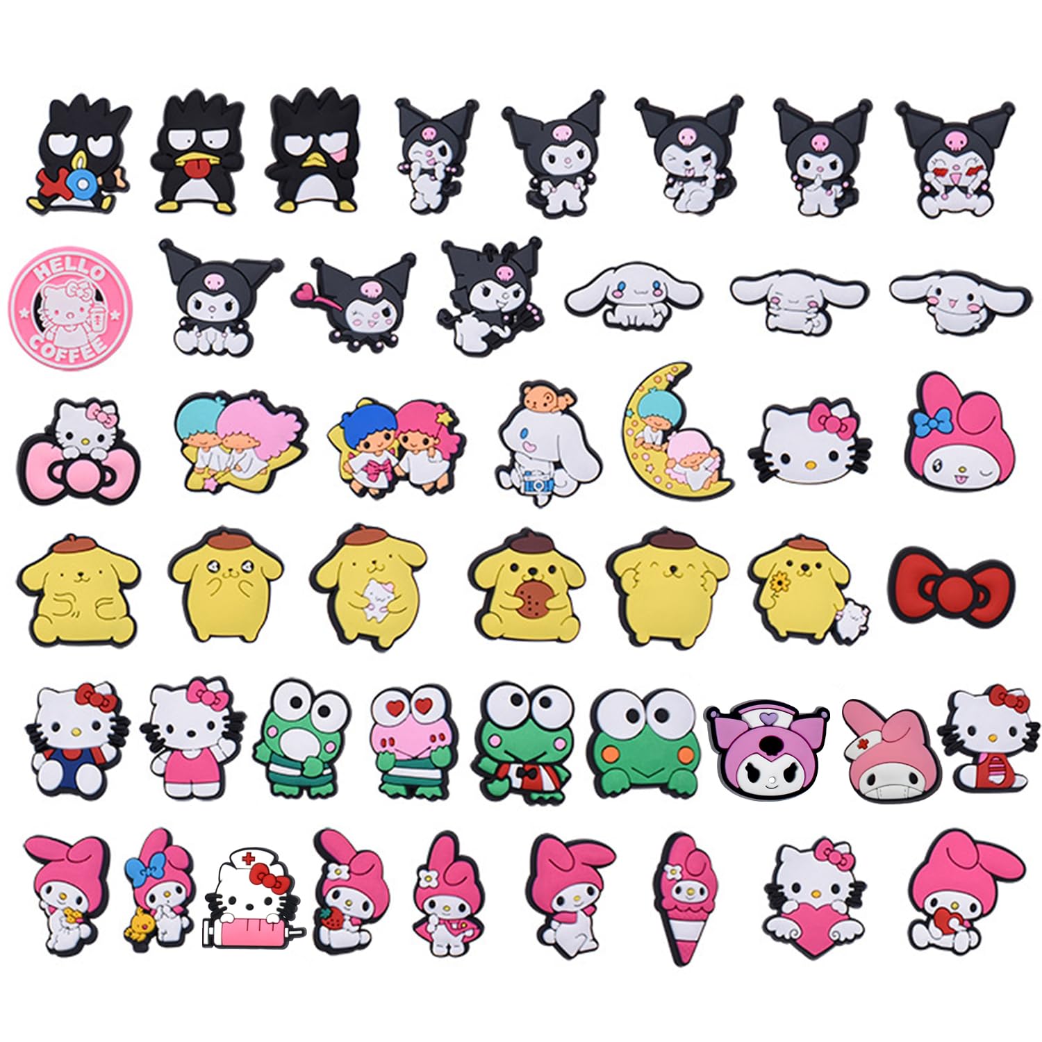 ExceforeExcefore 47PCS Cute Shoe Charms for Girls Adults, Kawaii Shoe Charms for Clogs Sandals Decoration, Cute Shoe Charms for Wristband Bracelets, Sandals Decoration Accessories