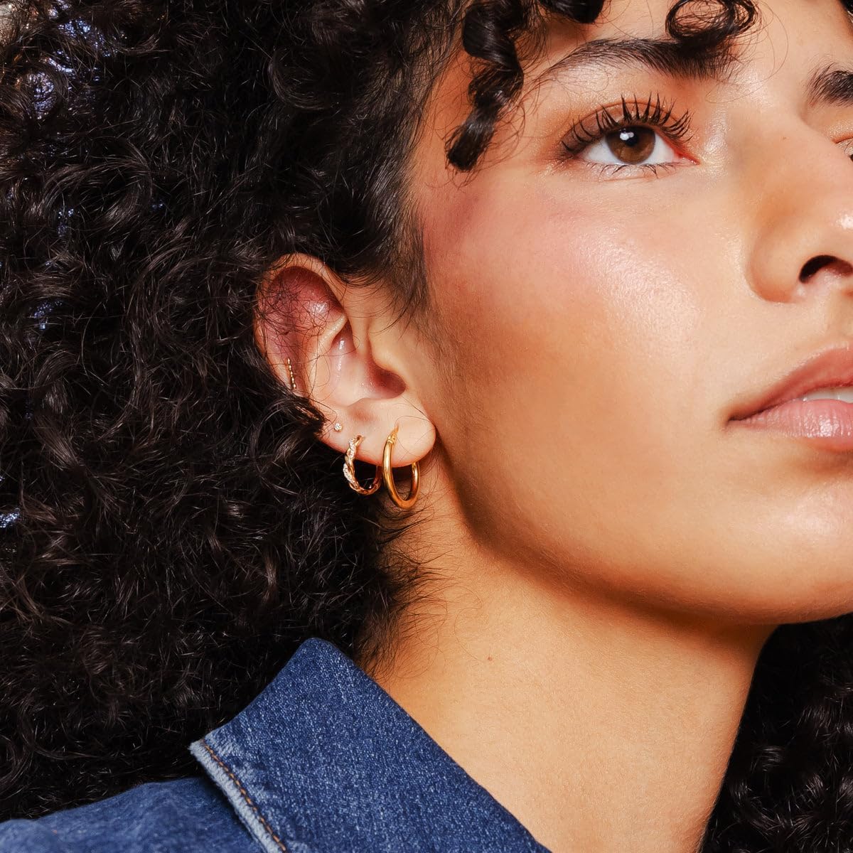Made By Mary Maude Hoop Earrings – 14K Gold Filled | Lightweight Minimalist Hoop Jewelry | Everyday Elegant Earrings Women | Handmade Classic Design | Layering Stacking Jewelry