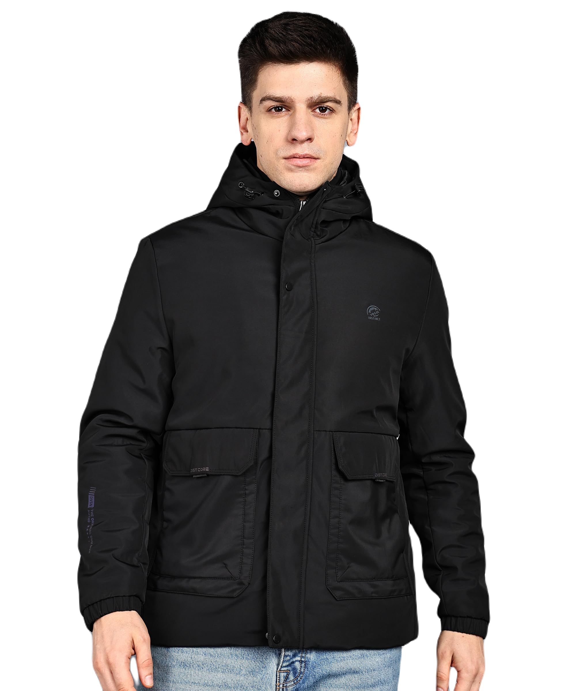 ellipse Nylon Full Sleeve Jacket For Men With Hood | Hooded Winter Jackets for Men & Boys-picture-8