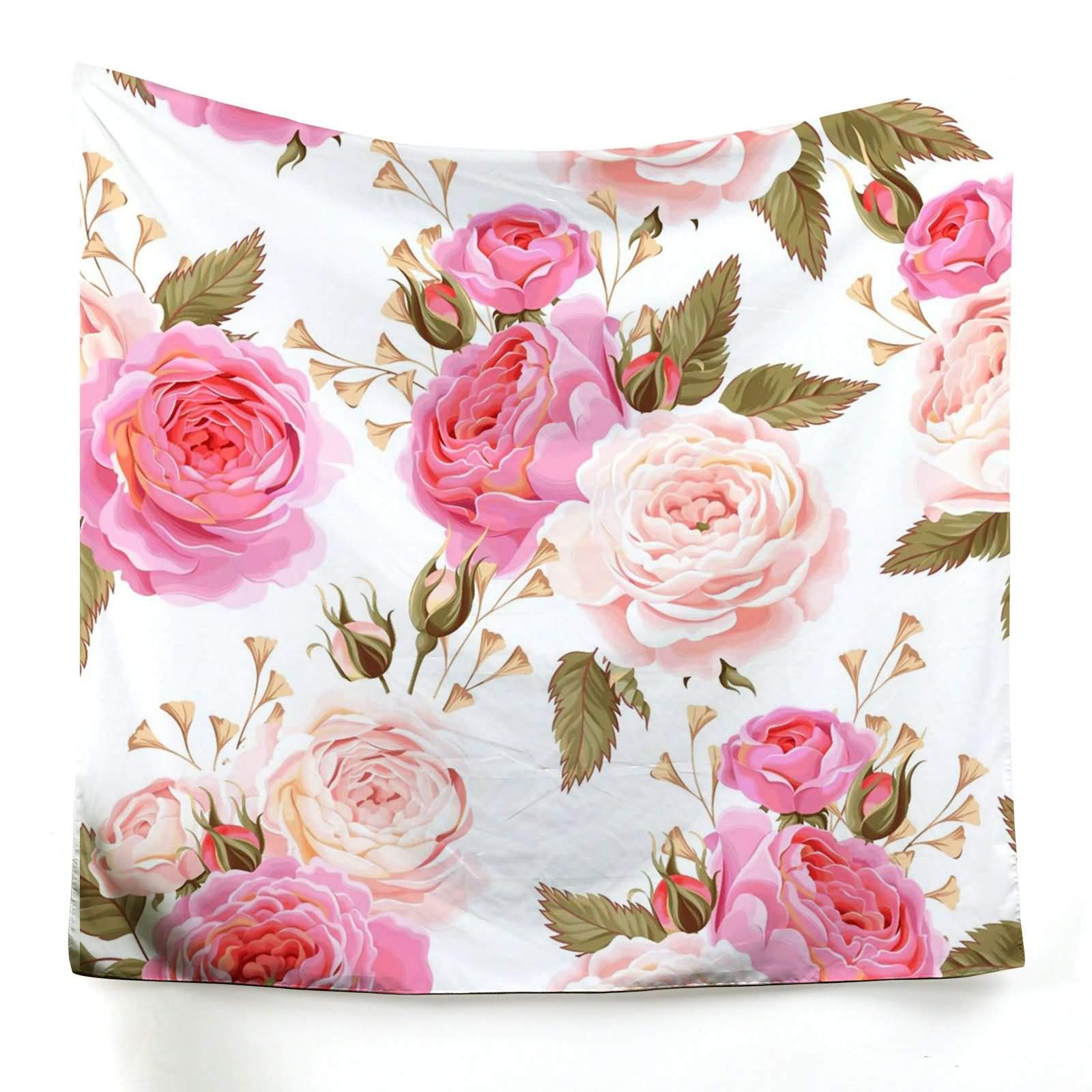 Tapisserie murale toile imprimé mode rose et pivoine decoration 200x150cm