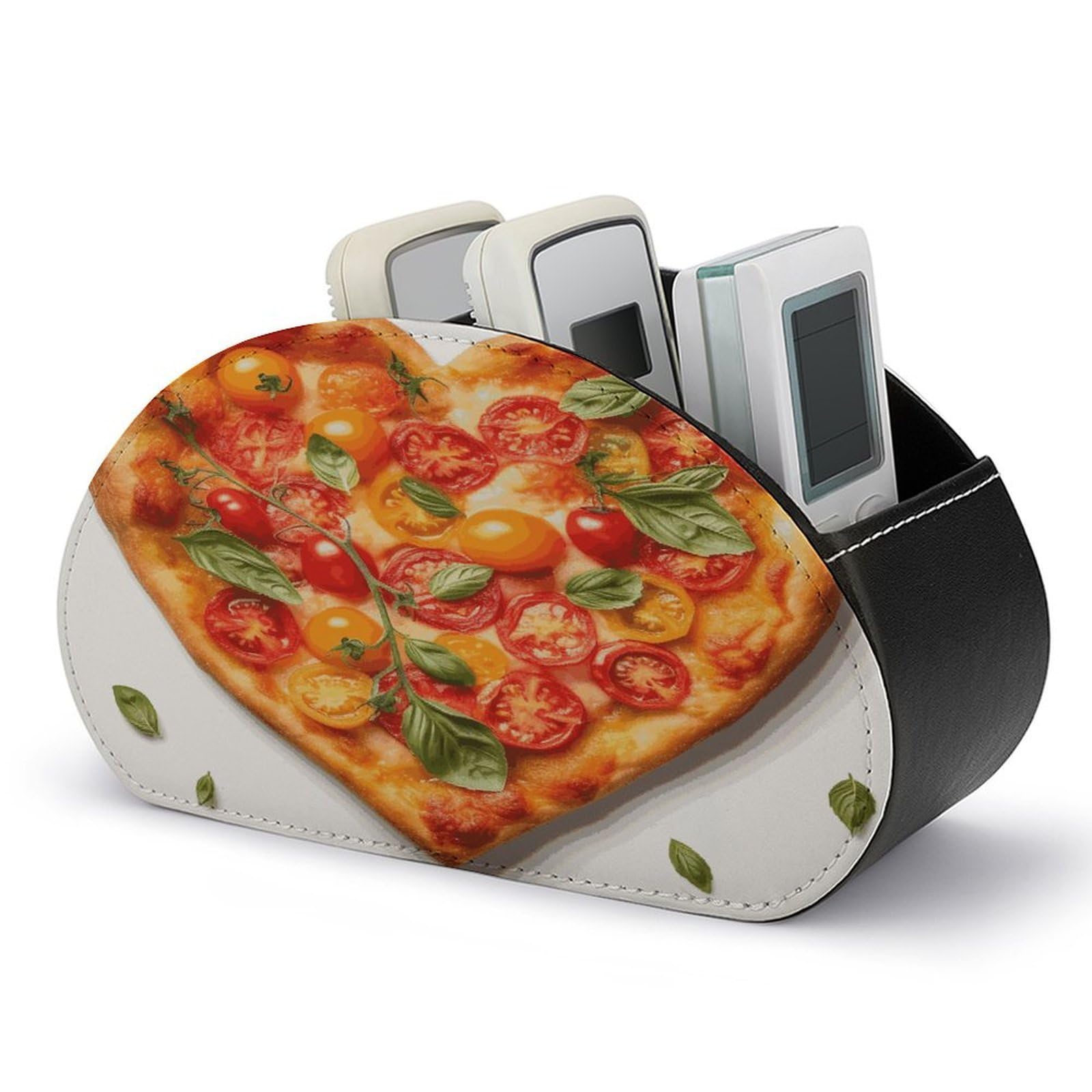Btcowzrv Style Heart Shaped Pizza Remote Control Holder With 5 Compartments