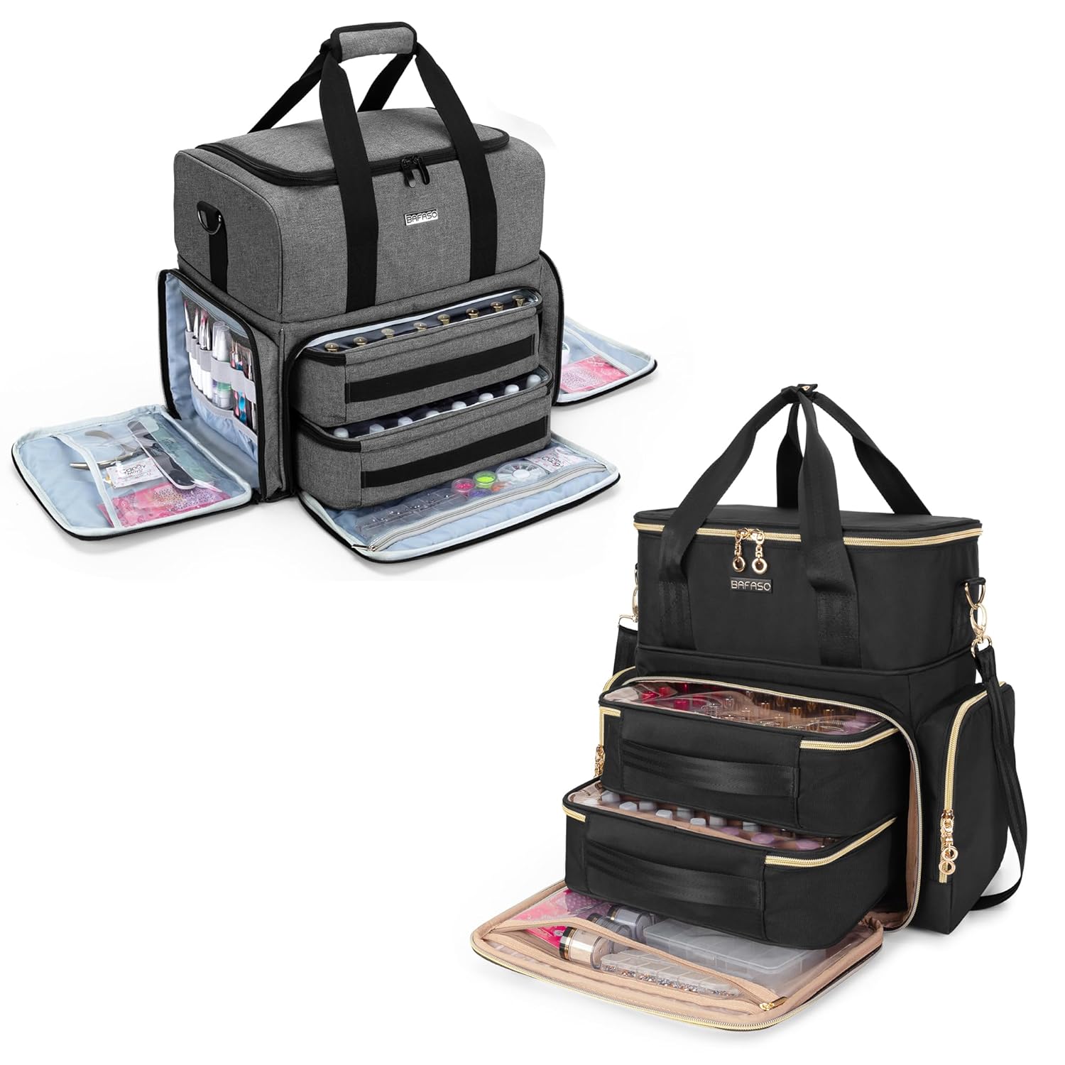 BAFASO Double Layer Nail Polish Organizer Holds 70 Bottles 15ml - 0 5 fl oz and a Nail