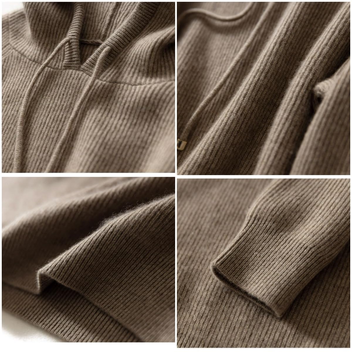 Kaschmir-Pullover für Damen, weicher Kapuzenpullover, Winter, warme Hoodies für Damen, leicht, solide, dicke Strick-Sweatshirts
