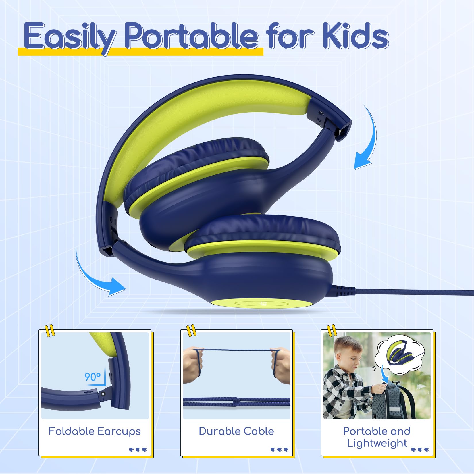 EarFun K1 Kids Headphones Wired with Mic, Volume Limit Headphones for Kids view 7
