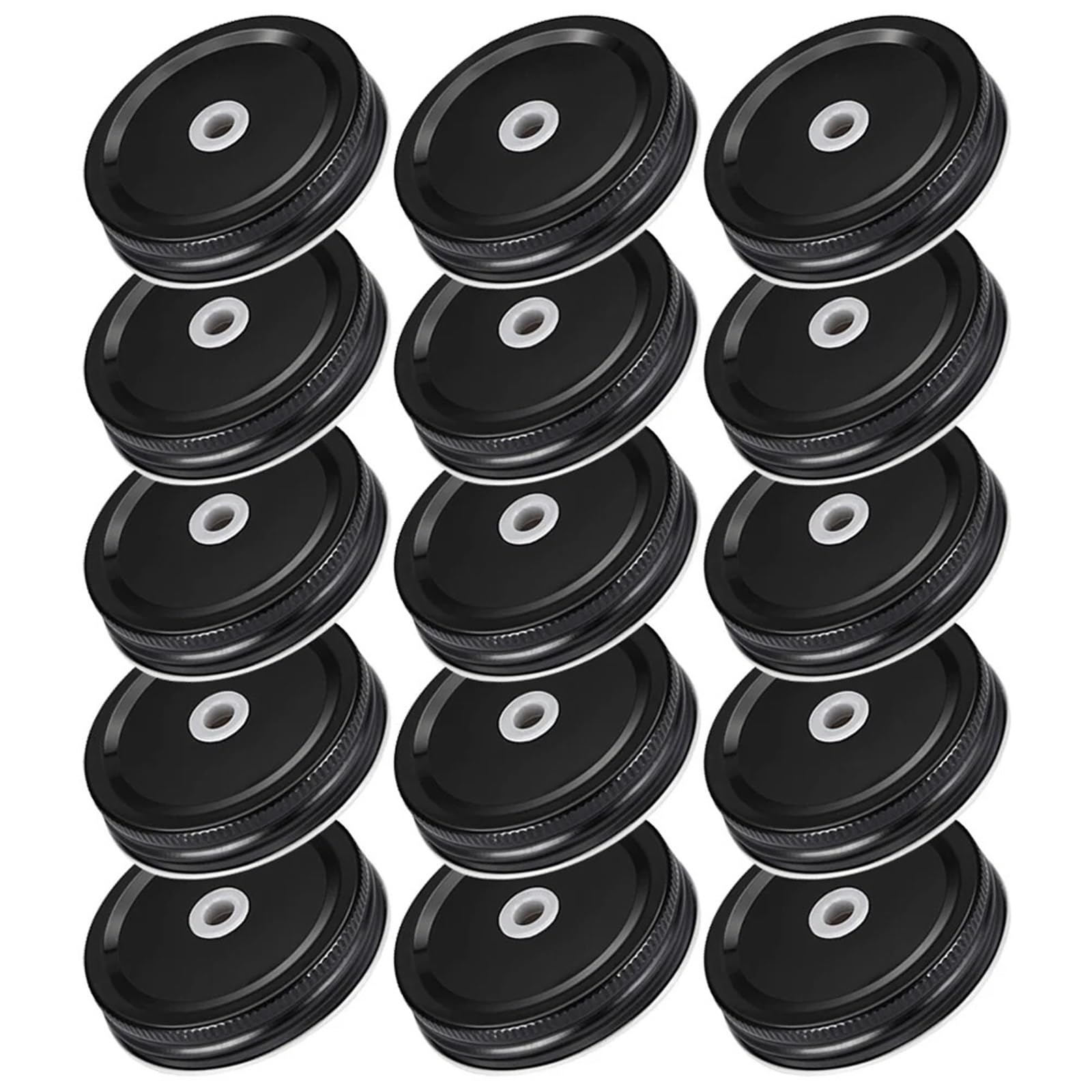 Mason Jar Lids 40Pcs Tinplate Jar Lids Regular Mouth Leak Proof Reusable with Straw Hole