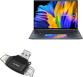 BoxWave Smart Gadget Compatible with ASUS Zenbook 14X OLED (UX3404) - AllReader SD Card Reader, microSD Card Reader SD Compact USB for ASUS Zenbook 14X OLED (UX3404) - Jet Black
