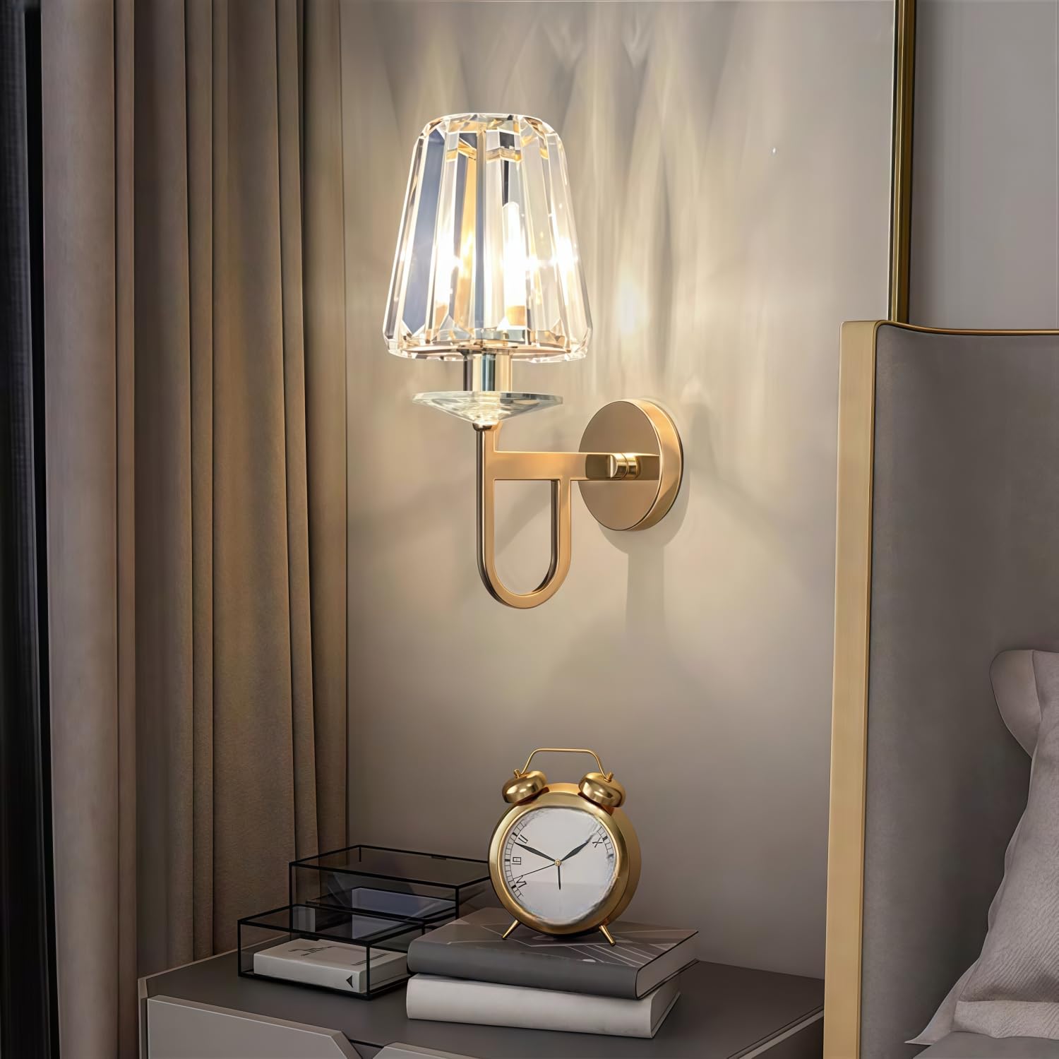 Lampe Murale LED Économie d'énergie Efficace Lumières de nuit Moderne Simplicité Créativité Chambre à coucher Le Salon À côté du Canapé Le Couloir Salle d'étude Intérieur Cristal trapézoïdal