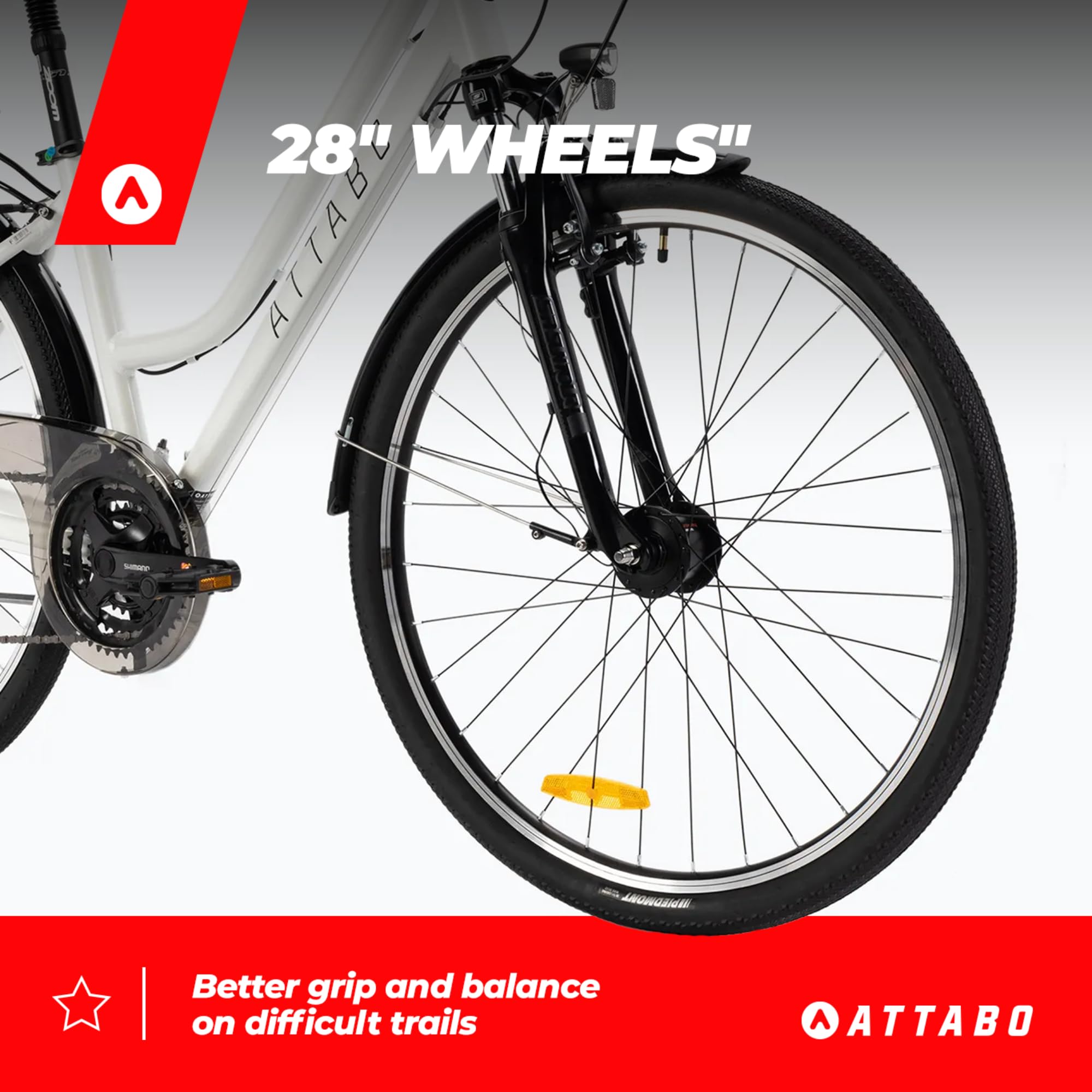 ATTABO Trekking Fahrrad Damen 17-19 Zoll Rahmen 28 Zoll Räder V-Brake Bremsen Ergonomischer Lenker