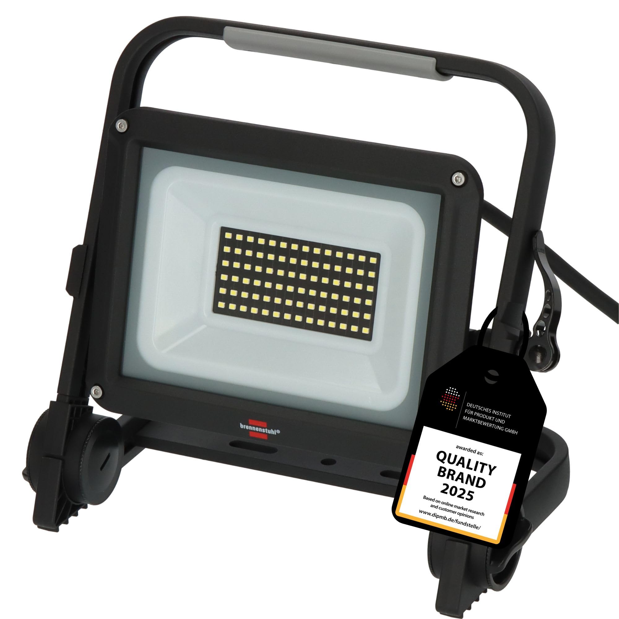 Brennenstuhl Mobilny reflektor LED JARO 7060 M Work Light 50W do użytku zewnętrznego (Reflektor outdoor z kablem 5m, LED 5800lm wykonany z aluminium, ściemnialy, IP65)