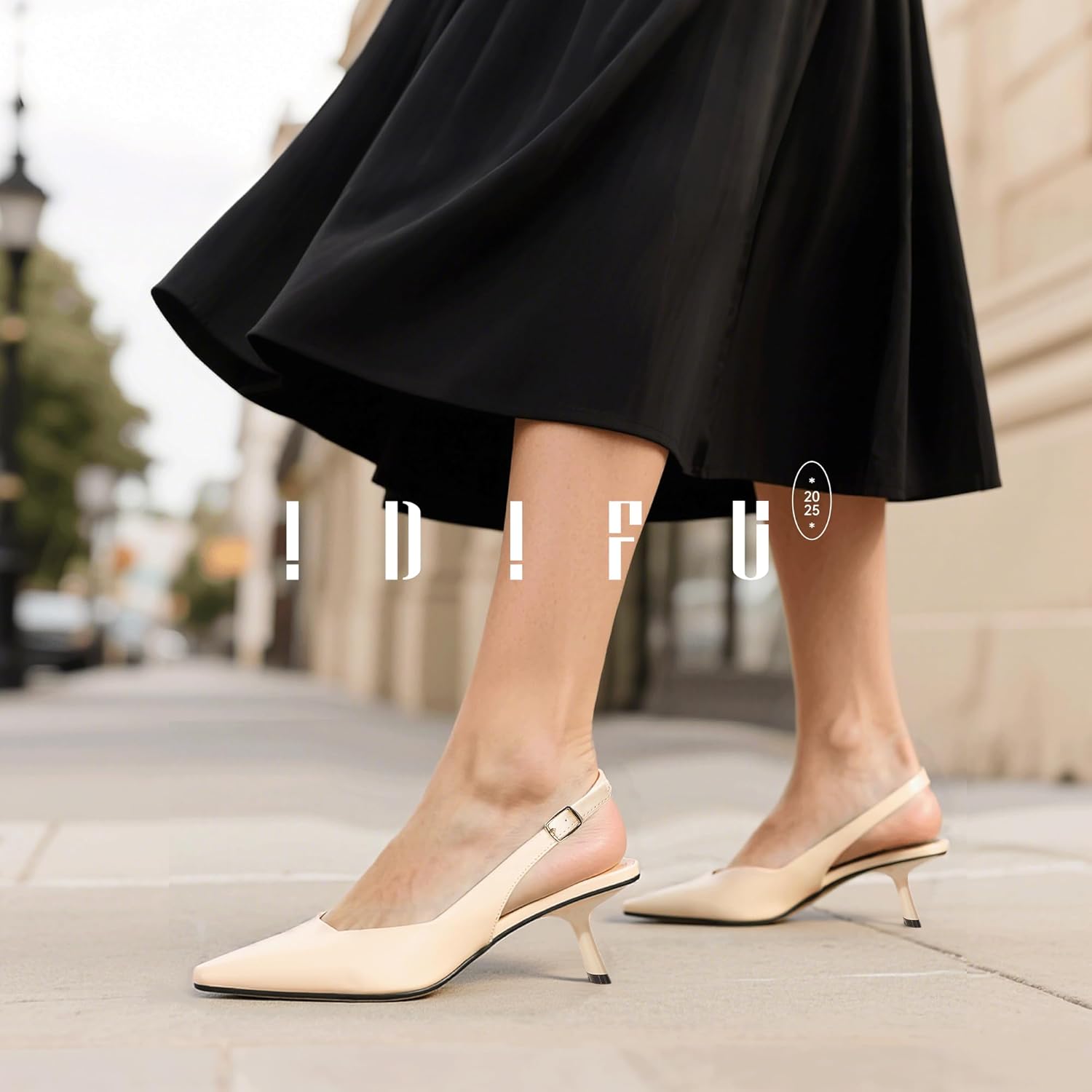 IDIFU IN2 Kitten Heels Closed Toe Slingback Pointed Toe Women's Pumps Dressy Dress Shoes for Women Low Comfortable Short Heels Wedding Prom Bridal Party Work Business Office Formal Pumps Shoes - Image 2