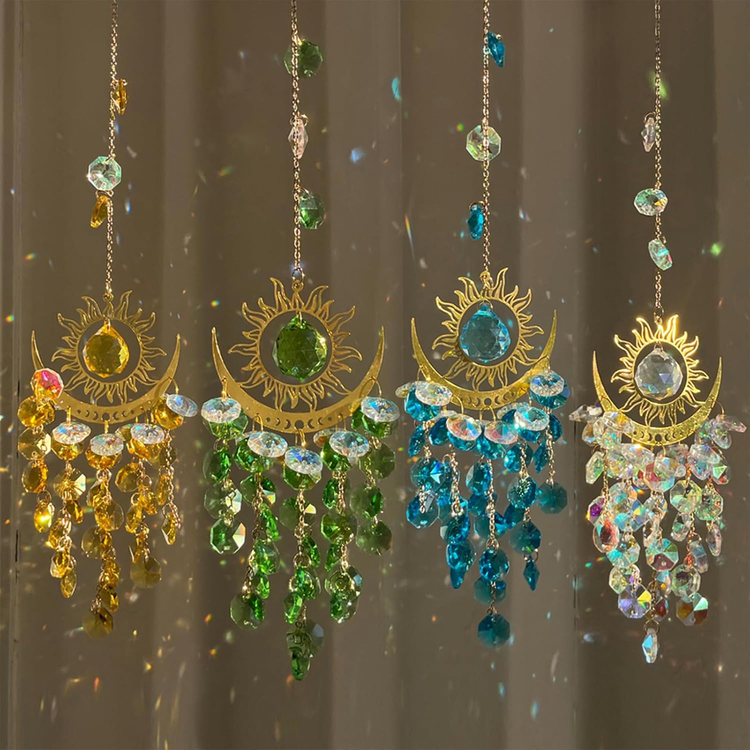 Hanging Celestial Suncatcher for Indoor Window Moon and Sun Crystal Sunlight Catcher Prism - Image 4
