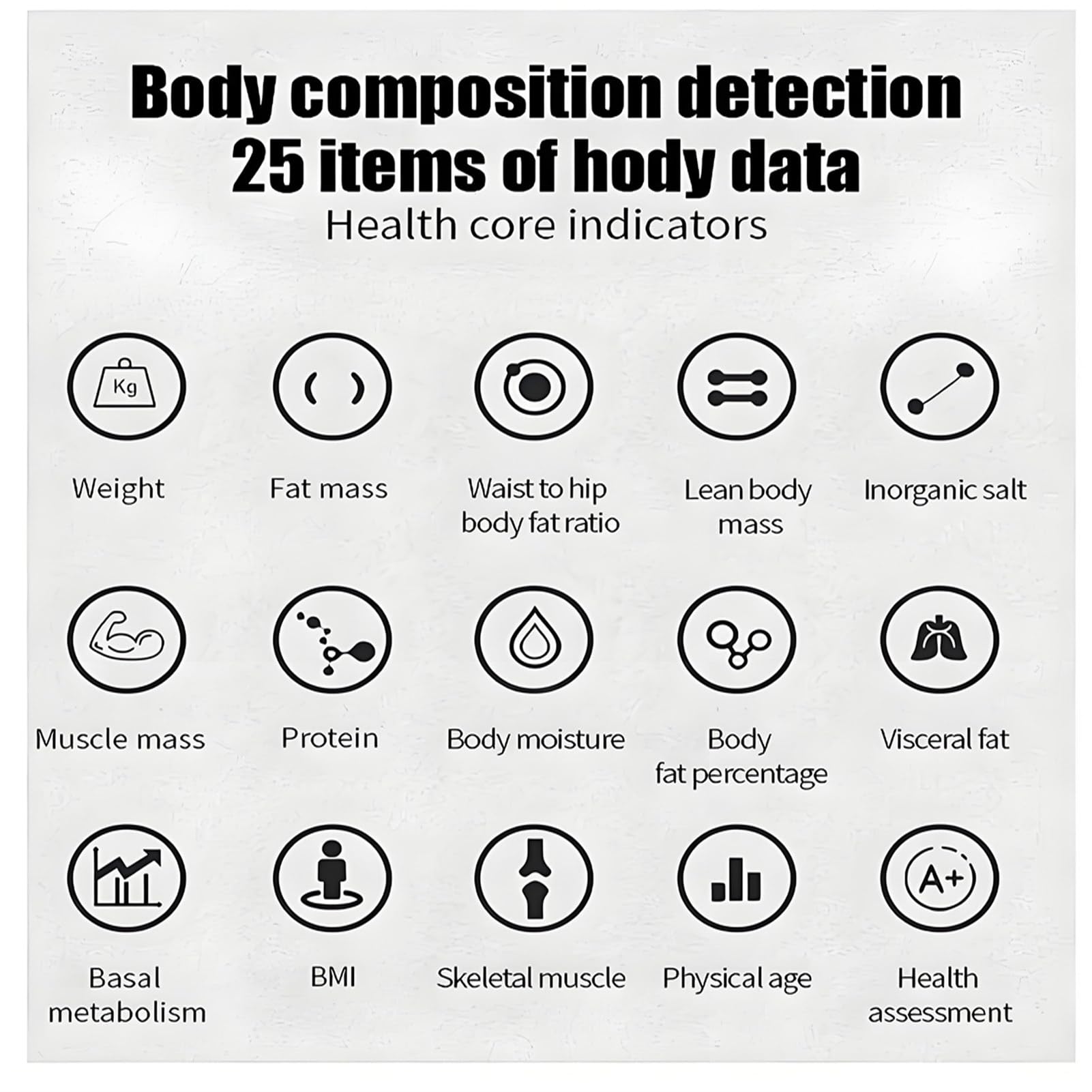 Analizzatore di composizione corporea commerciale per palestra e casa, analizzatore per la salute del corpo, impedenza bioelettrica, stampa wireless,White