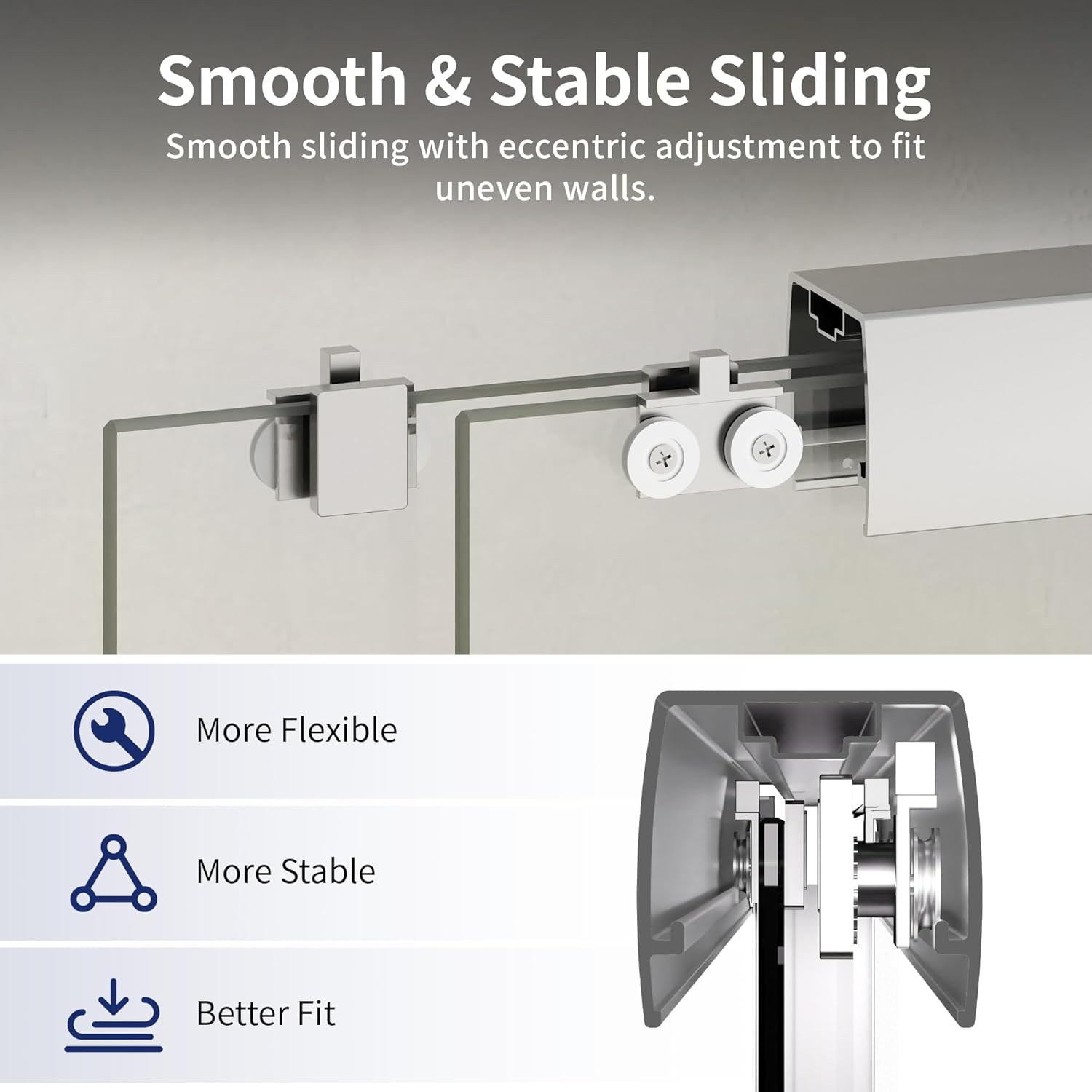 DeerValley 56–60" W x 72" H Double Sliding Shower Door for Walk-in Showers, Framed Bypass Shower Glass Door with Easy-Clean 1/4" (6mm) Tempered Glass, Durable Aluminum Frame, Chrome