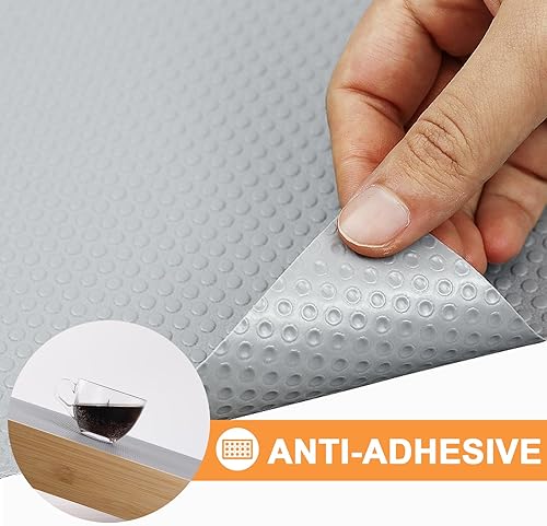Miniatura 7 de Revestimiento de estante para armarios de cocina de 12 pulgadas de ancho, forro de gabinete impermeable, sin BPA, tapete de cajón fácil de cortar
