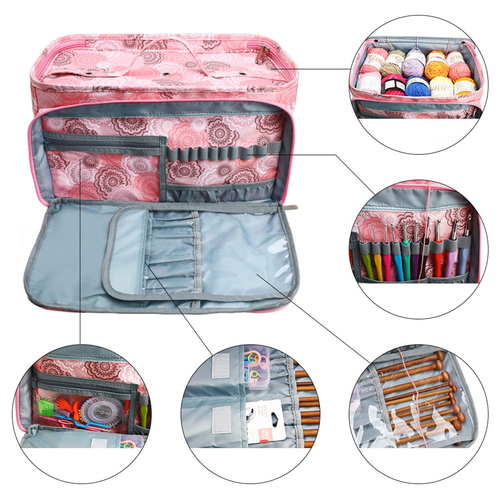 Oxford doek garen opbergtas multifunctionele haak breien draagtassen grote capaciteit naainaald accessoires alleen tas (kleur: J 26 x 23 x 14 cm
