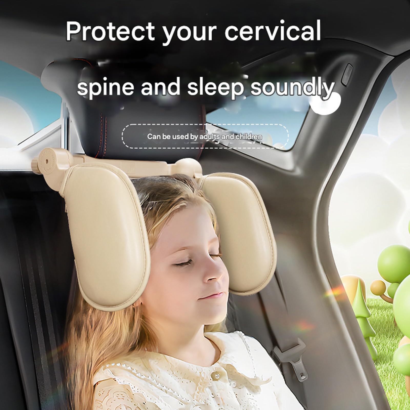 Oreiller tour de cou rotatif à 360° adapté pour le confort des enfants pendant les longs trajets en mousse à mémoire de forme haute élasticité appuie-tête réglable