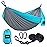 Kootek Camping Hammock 500 lbs Capacity, Portable Hammocks with Tree Straps & Attached Carry Bag, Camping Essentials Gear, Perfect for Outside Indoor Hiking Beach Backpack Travel