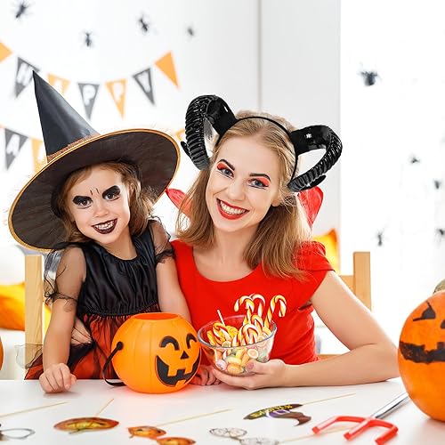 Miniatura 3 de NUOBESTY Diadema de cuerno de oveja de simulación, tocado de cuernos de oveja, disfraz de cuerno de demonio del diablo, accesorios para el cabello