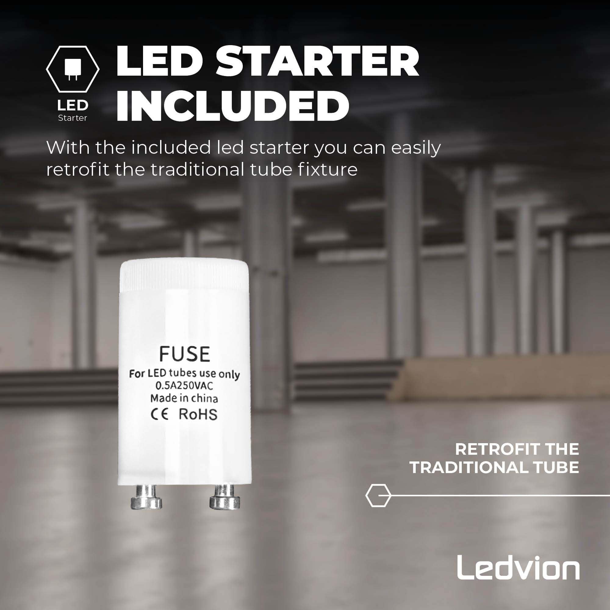Ledvion 10er Set LED Röhre 150cm 15W 2400lm 4000K
