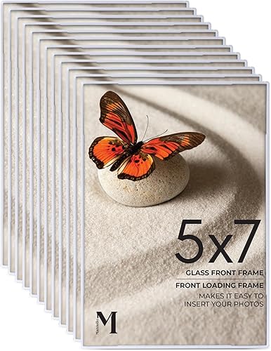 Mantello Juego de portarretratos de 5 x 7 pulgadas, carga frontal de 5 x 7 pulgadas, exhibición para obras de arte de pared, piezas de acento,