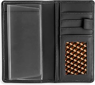 Sanlykate Leather Checkbook Cover for Men and Women, Check Book Case Card Holder with Free Divider, Standard Register Duplicate Checks with pen inserts