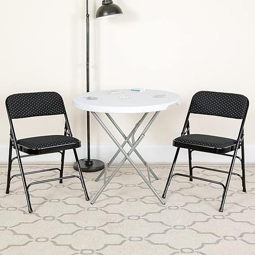 Miniatura 2 de Flash Furniture serie Hércules silla plegable en dos, triple refuerzo curvo, color borgoña gris - 4 unidades, Tela Patrón negro.,Estampado Borgoña