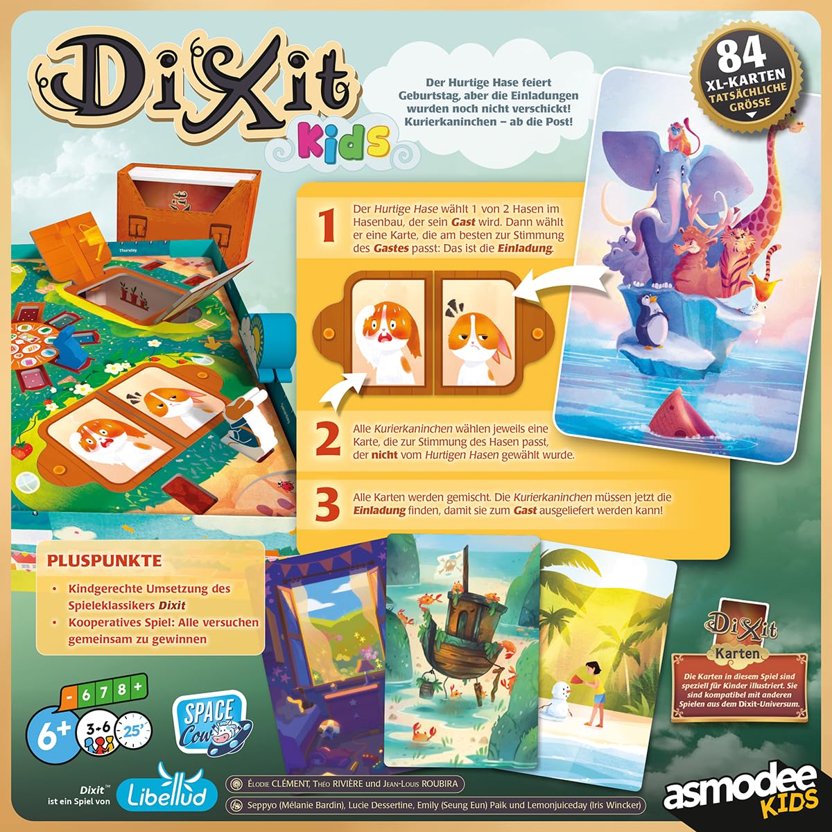 Asmodee, Dixit Kids, Space Cow, gioco da ragazzi, 3-6 giocatori, 6+ anni, 25 minuti, tedesco