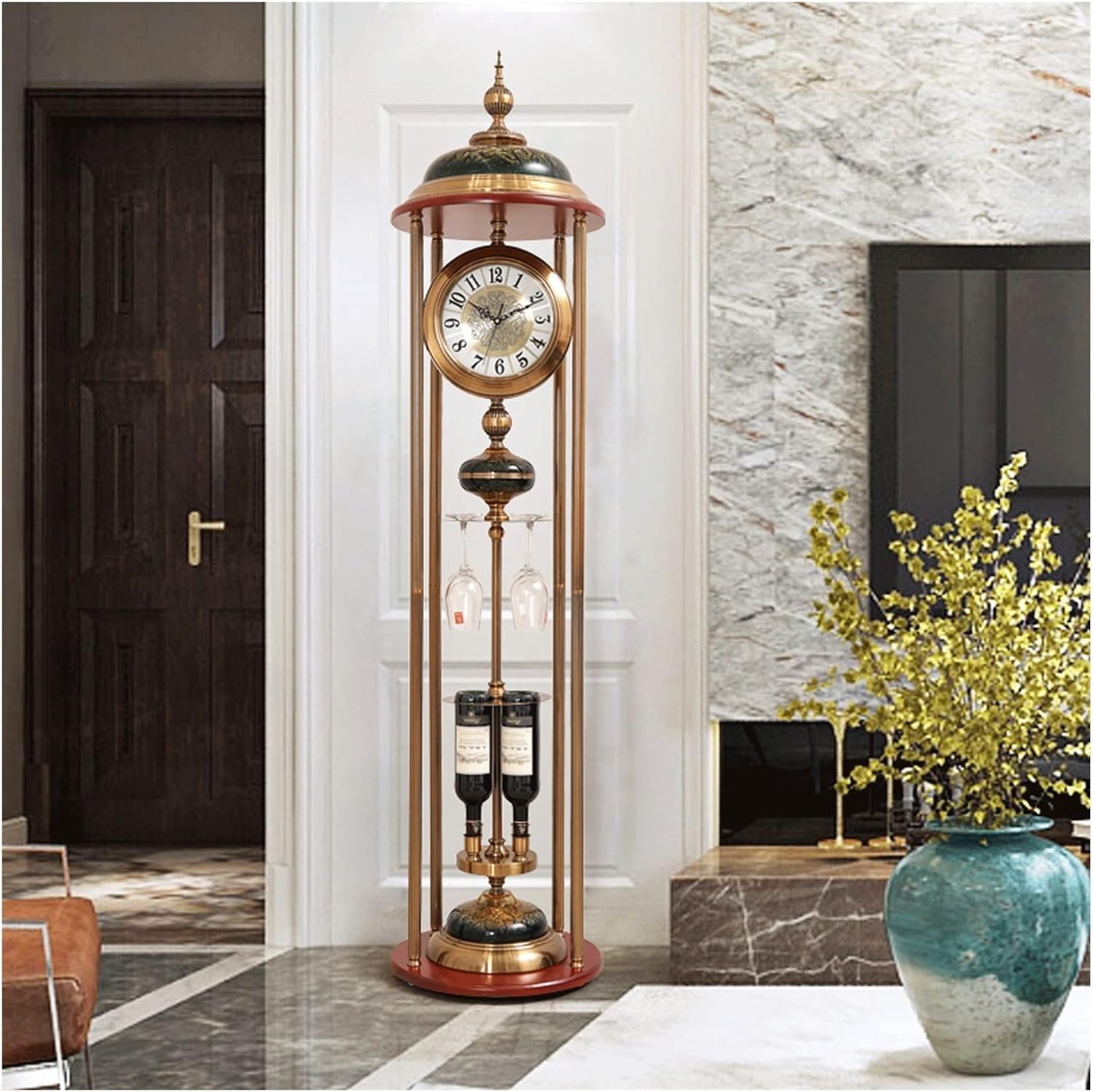 Grandfather Clock Traditional Floor Clock Retro Birdhouse House Clocks Living Room Vertical Table Ornaments Fashion Grandfather Alarm