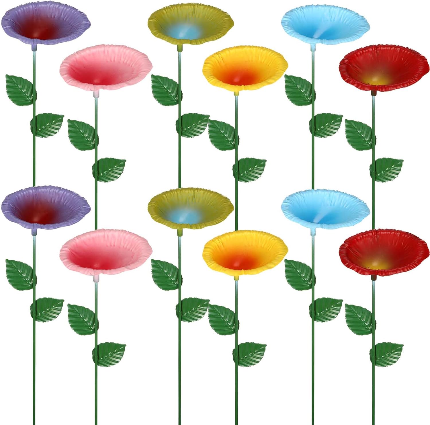 Gerrii 12 Pack Metal Bee Watering Station for Garden Bee Drinking Cups Butterfly Feeder Outdoor Garden Decor Flower Decor for Thirsty Pollinators Insects image 2
