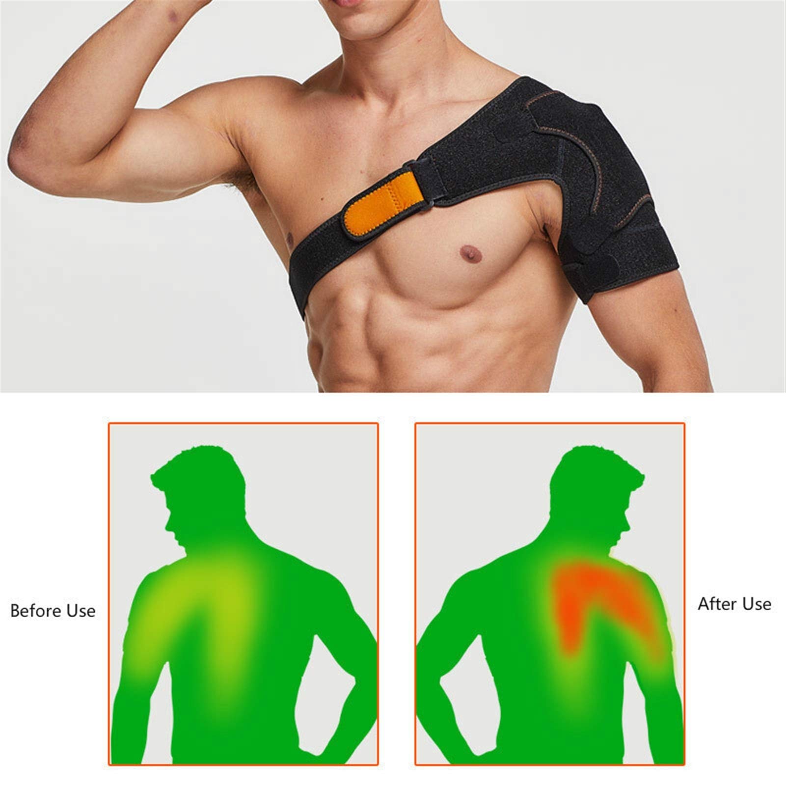 DSMYYXGS - Protector de hombro ajustable para deportes, soporte para cinturón y cinturón de neopreno elástico para alivio del dolor (talla única)