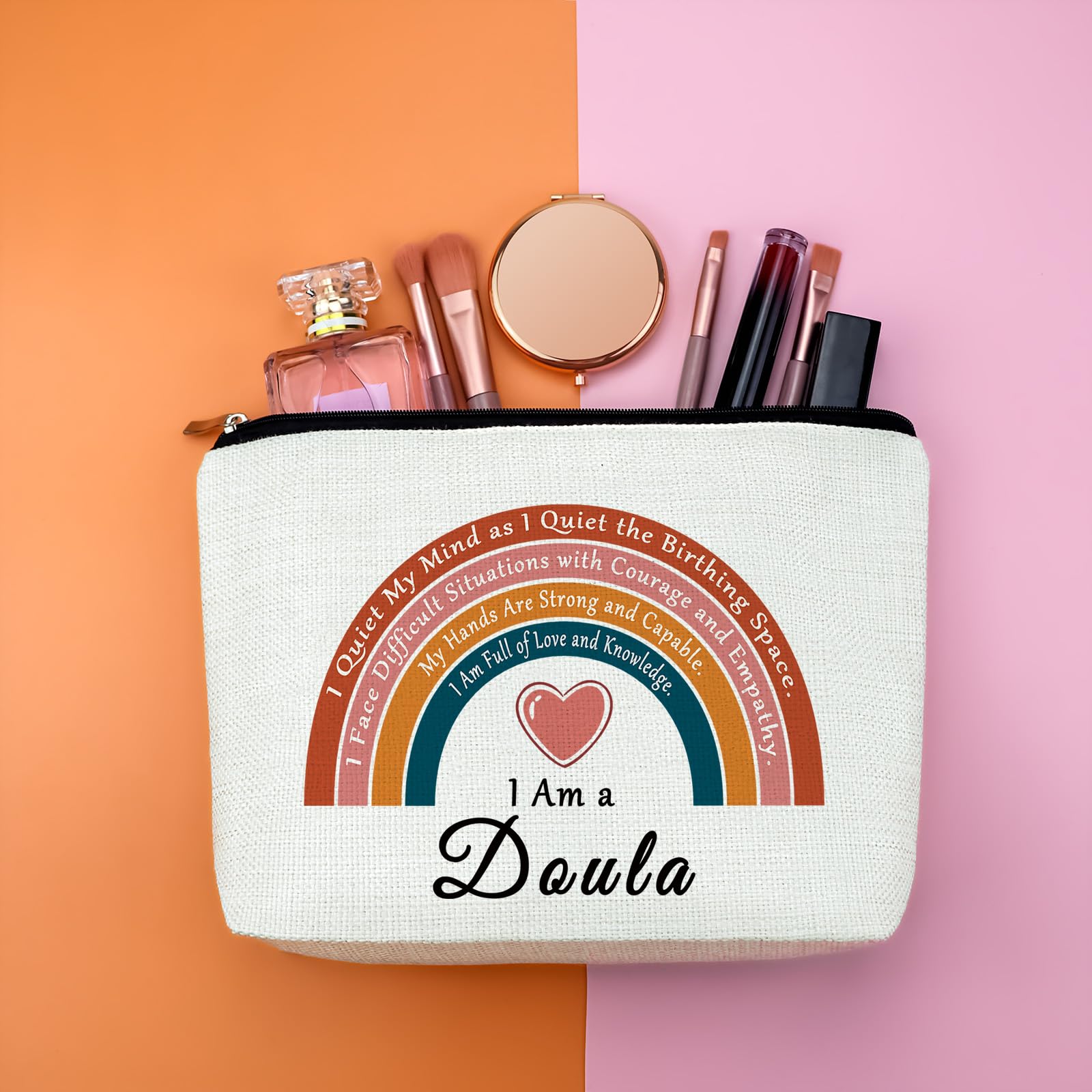 Thank You Gift for Midwife Makeup Bag Appreciation Gifts for Doula Postpartum Nurse Inspirational Survival Gifts for Grandma Mom Friend Graduation Gift for Obstetric Doctor Coworker Travel Pouch