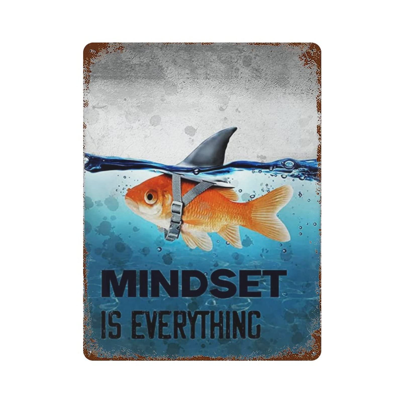 AOOEDM Mindset Is Everything Vintage Metal Sign Tin Sign for Home Bar Pub Kitchen Man Cave Tin Sign Wall Decor Poster Wall Plaque