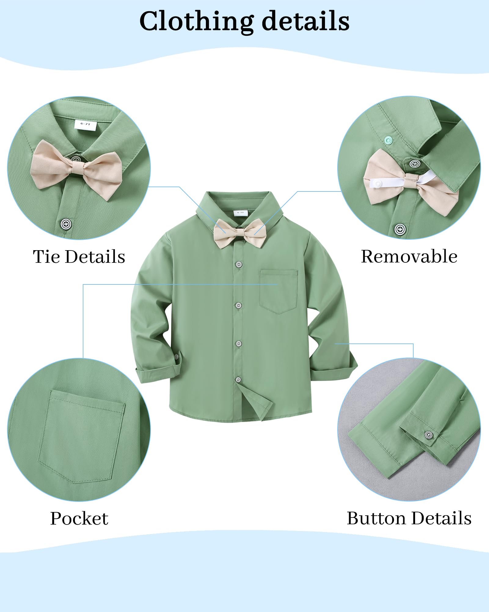 YUEMION Kleinkind Baby Jungen Kleidung Anzüge Gentleman Kleid Hemd + Fliege + Weste + Strapshose Junge formelle Hochzeit Outfits Set 1-5T