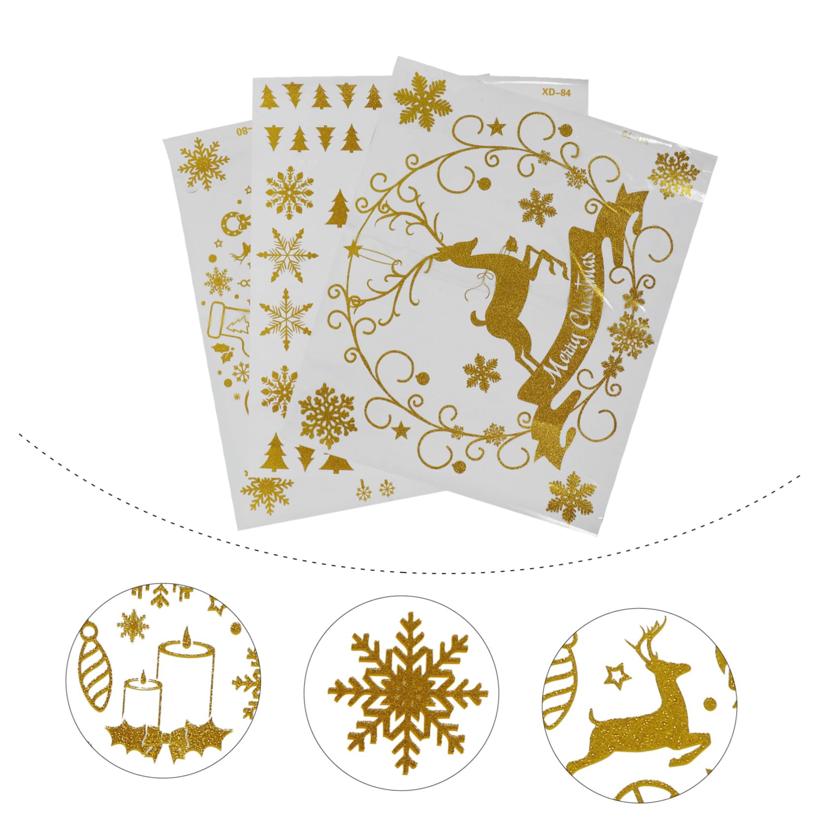 IMIKEYA 6 Stk Weihnachtsaufkleber Urlaub Wand winterliche Fensterfolie Winteraufkleber weihnachtsdeko abnehm aufkleber Weihnachtsfensterpatch Home-Aufkleber für Weihnachten PVC