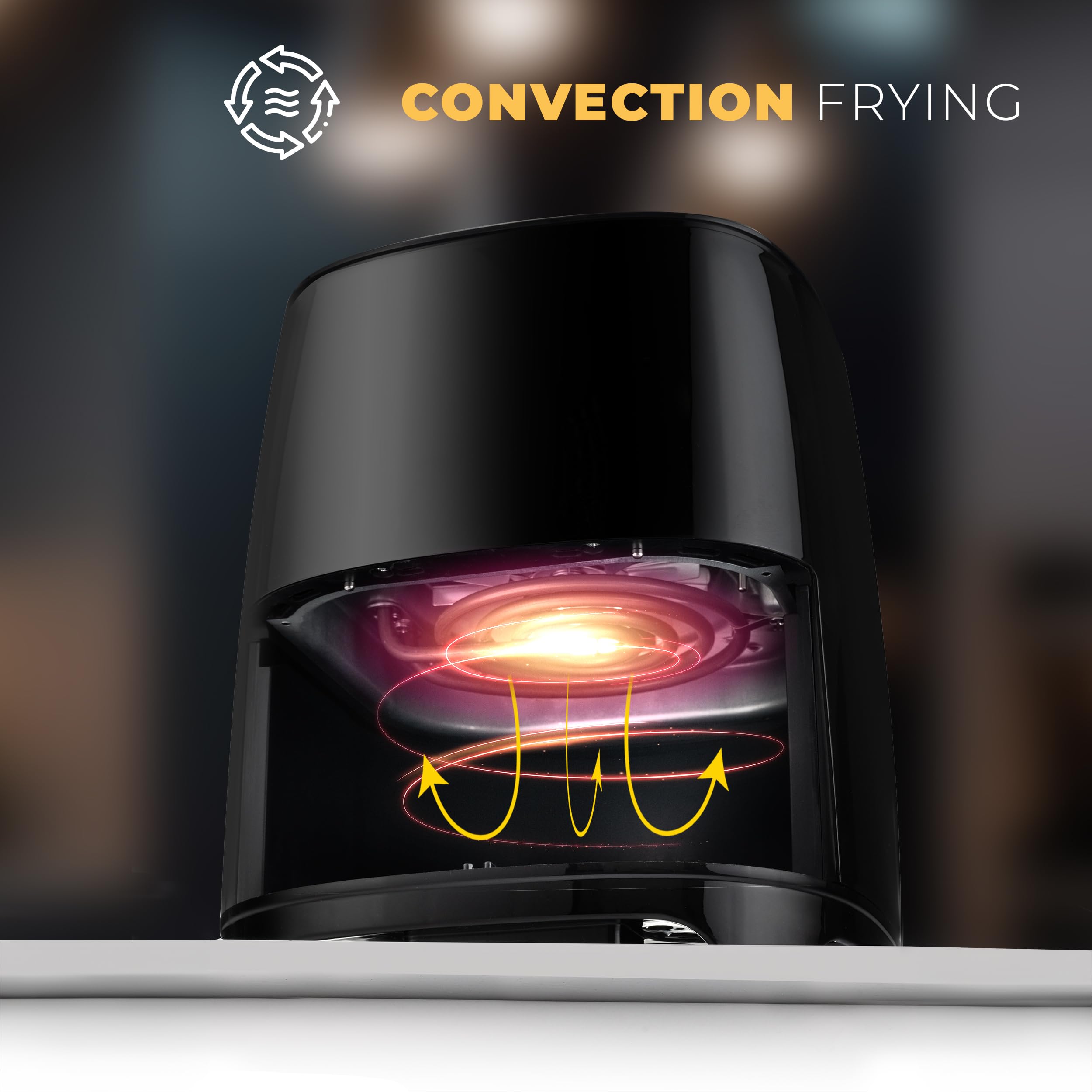 LEHMANN Friggitrice ad Aria, 1400 W, 3,5 Litri, Air Fryer con 8 Programmi, Fino 200°C, 80% di Grassi in Meno, Friggitrice Efficiente senza Olio con Tecnologia Air Fry per Grigliare, Cuocere al Forno