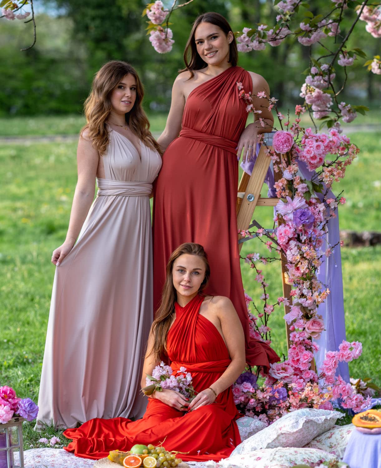 Damen Wickelkleid in Verschiedenen Richtungen Formales Kleid