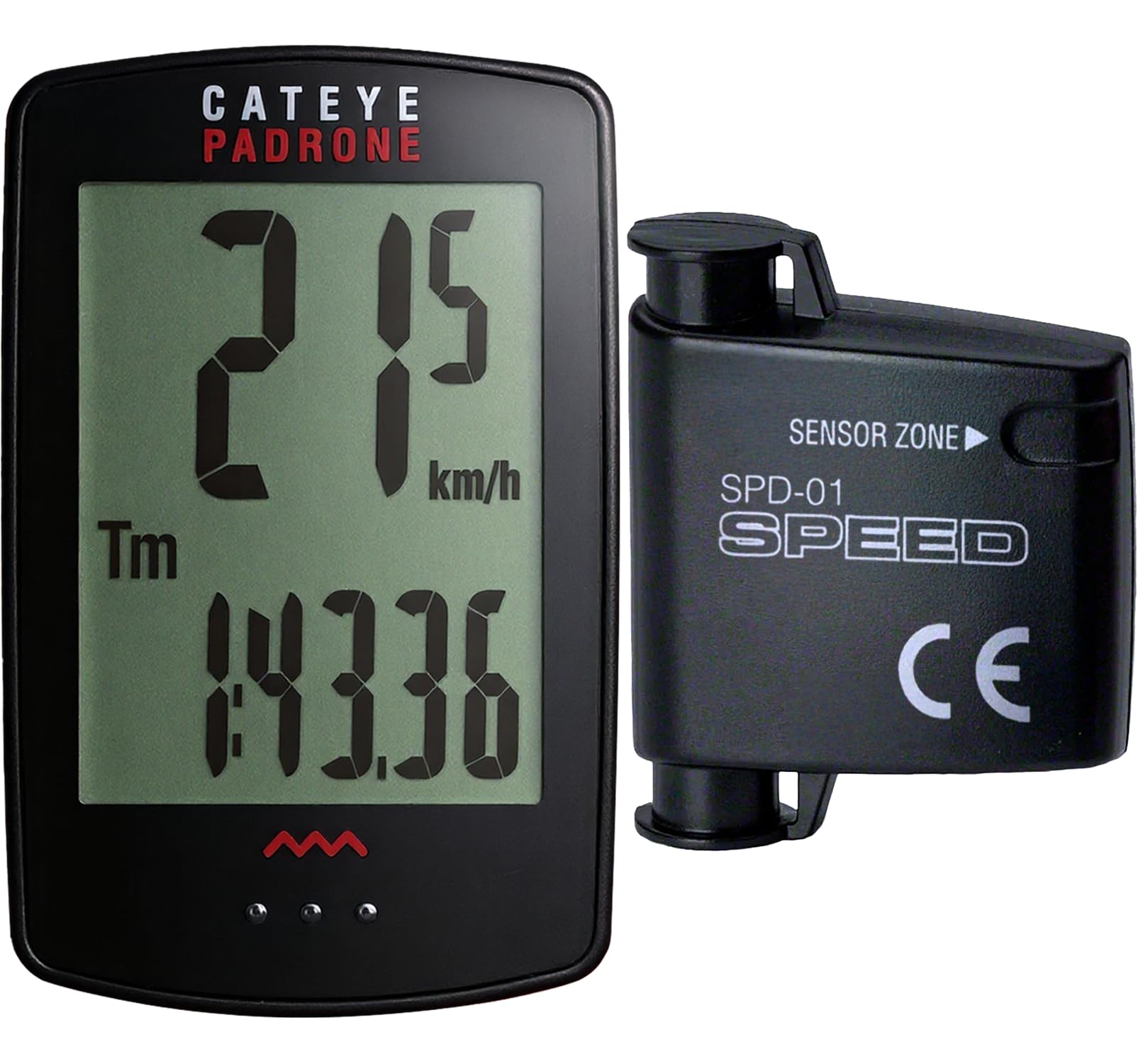 CATEYE Padrone Wireless Bike Computer – Oversized Display Cyclocomputer, Wireless Speedometer & Odometer, FlexTight™ Mount, Auto Start/Stop, Programmable Odometer