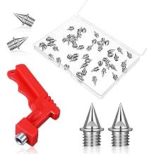 50 PCS 5/16 Inch Track Spikes for Shoes, Stainless Steel Pyramid Golf Shoe Spikes with Wrench for Sprint Sports Running Shoes, Replacement Kit for Track and Field Sprinting or Cross Country Boxed