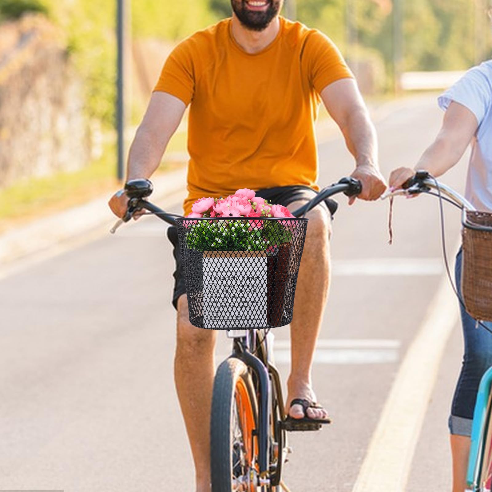 Angoily Robuster Fahrradkorb Vorne aus Eisen mit Haken Großer Metallkorb für Mountainbike und Kinderfahrrad Praktisches Fahrradzubehör für Lenker
