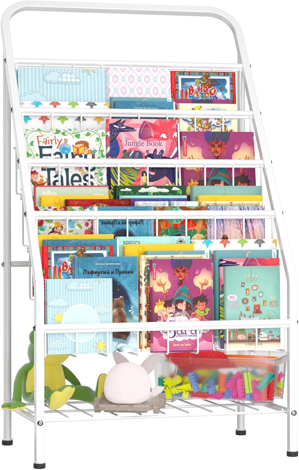 JAQ 4-tier Kids Bookshelf with Toy Storage