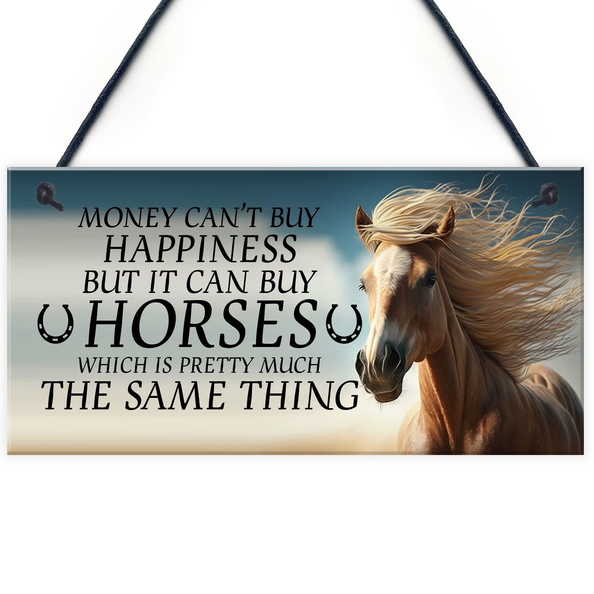 Red Ocean Horse Sign Daughter Friend Gift For Girls Hanging Stable Sign Pet Gift Horse Lover Gifts For Women