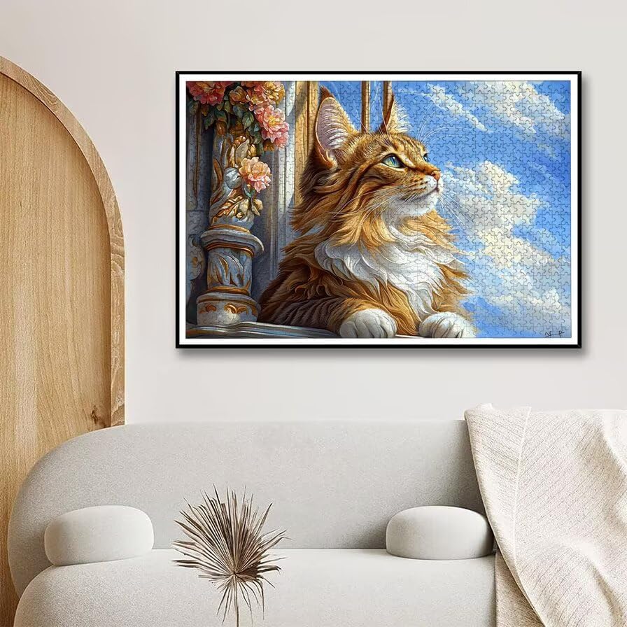 Puzzle 3000 Pièces Chat, Puzzle 3000 Pièces pour Adultes et Enfants à Partir de 14 Ans, Mignon Puzzles Bois avec Une Boîte d'Emballage Exquise, Puzzles pour Décoration Murale, Idee Cadeau Femme, -5530