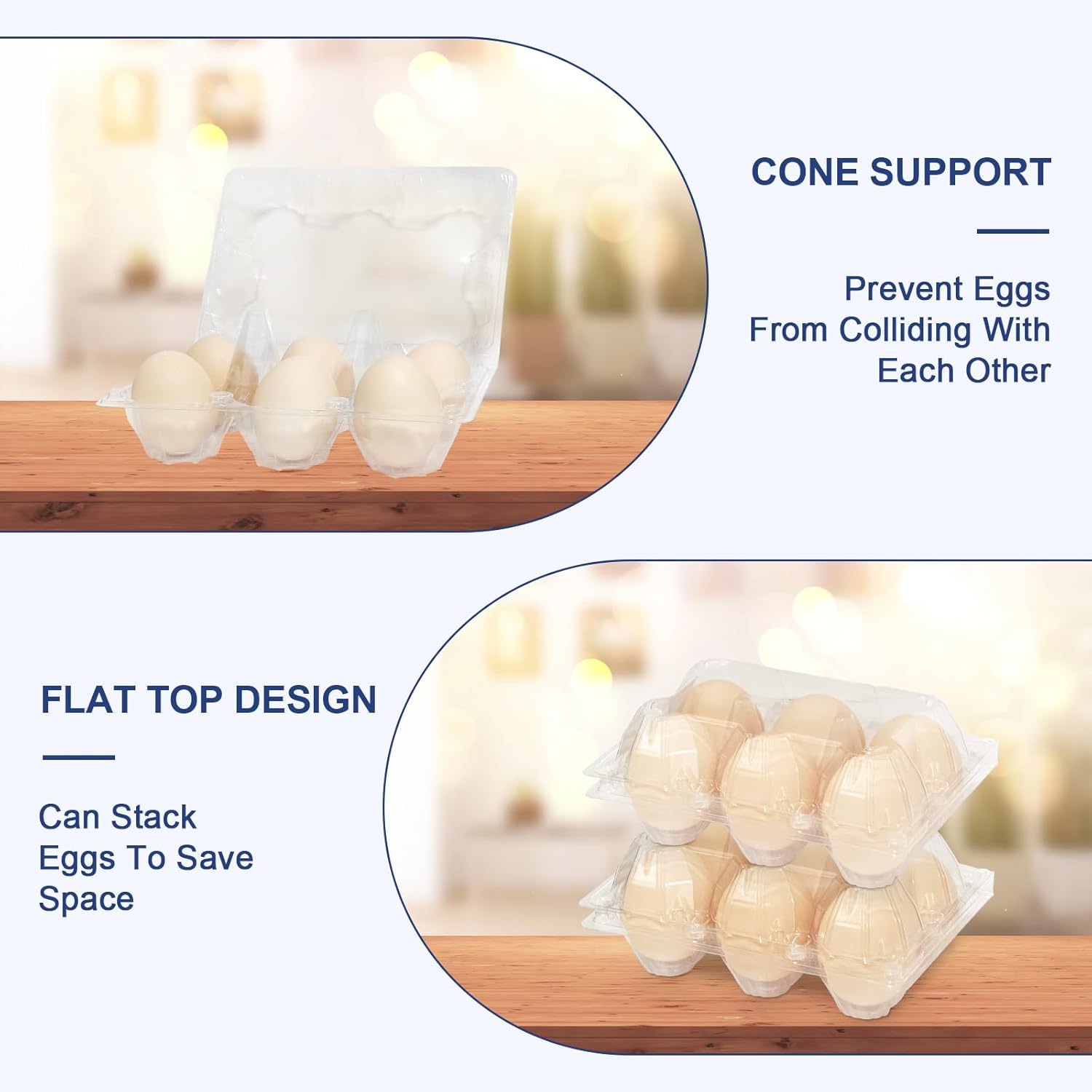 Large 120 Pack Jumbo Egg Carton - 6 Count Duck Cartons Bulk - Exact Large Half Dozen