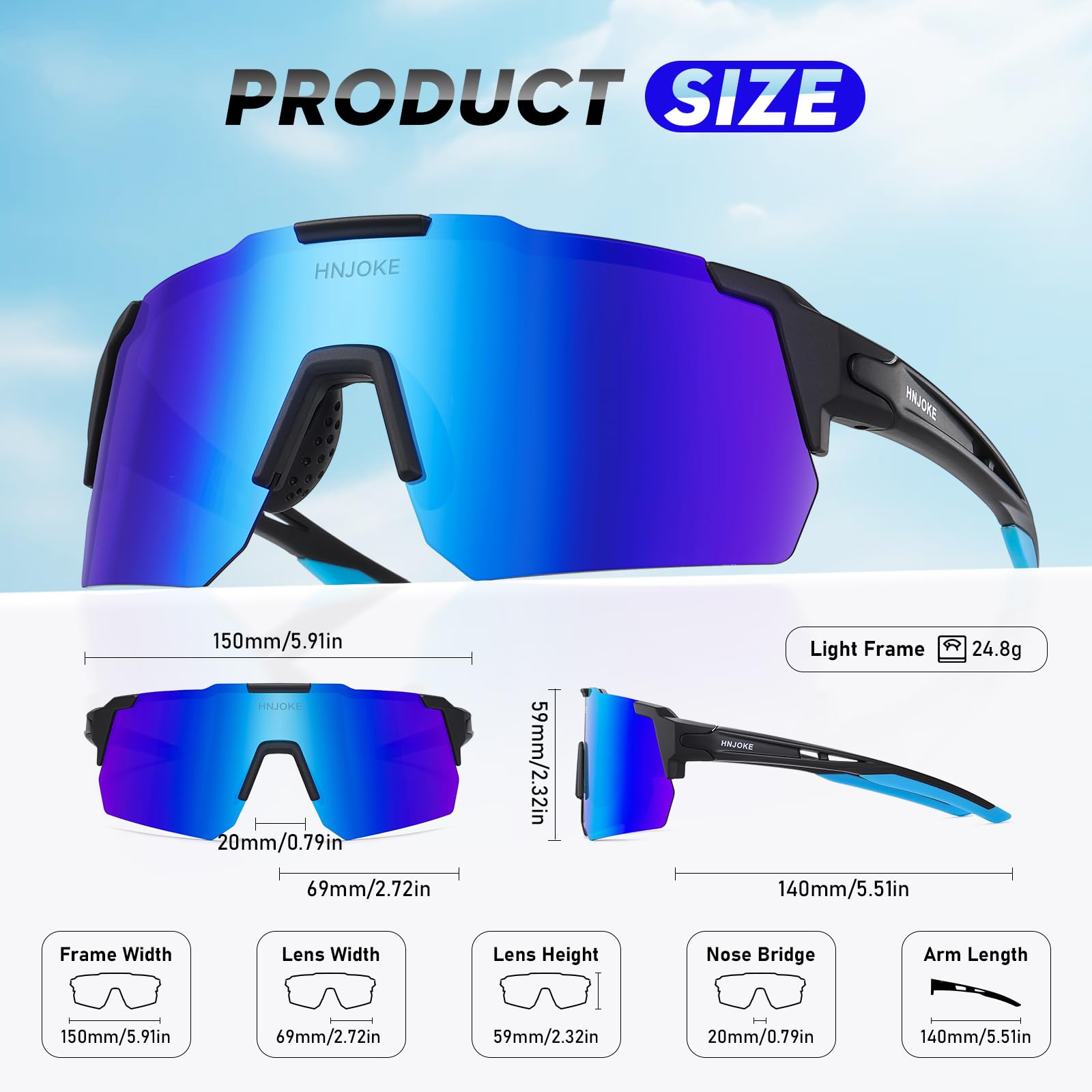 Occhiali da sole sportivi polarizzati Protezione UV 400 per donne uomini ciclismo corsa