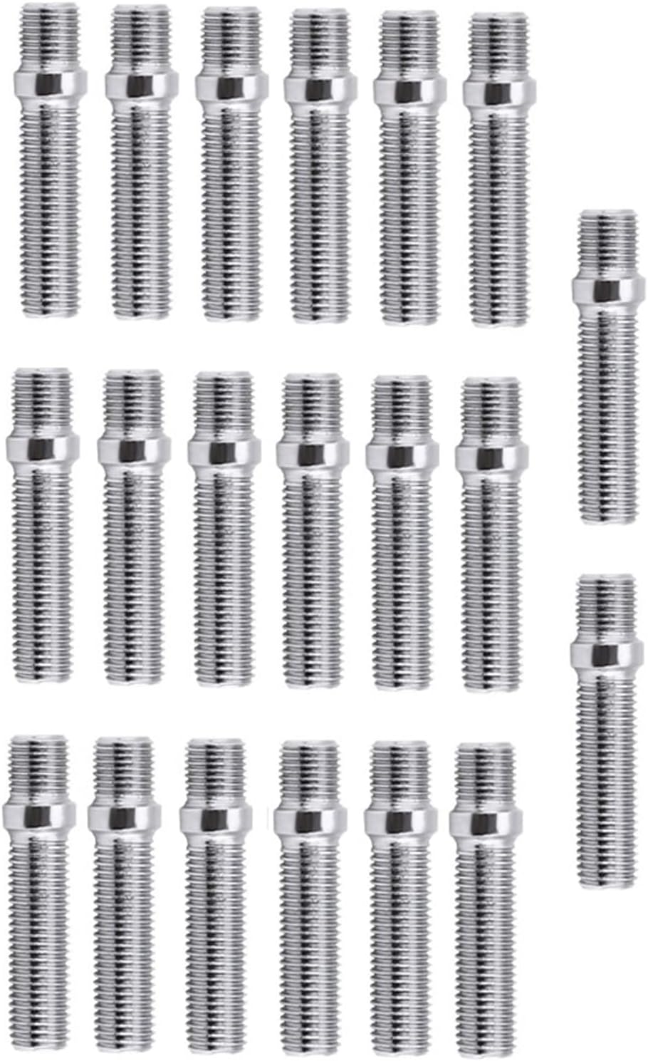 50mm Extended Wheels Stud Conversion 12x1.5 to 12x1.5 Screw Adapter for A4 1998-2008, Resistant Steel, Set of 20, Fast Wheel Changes, Auto Parts