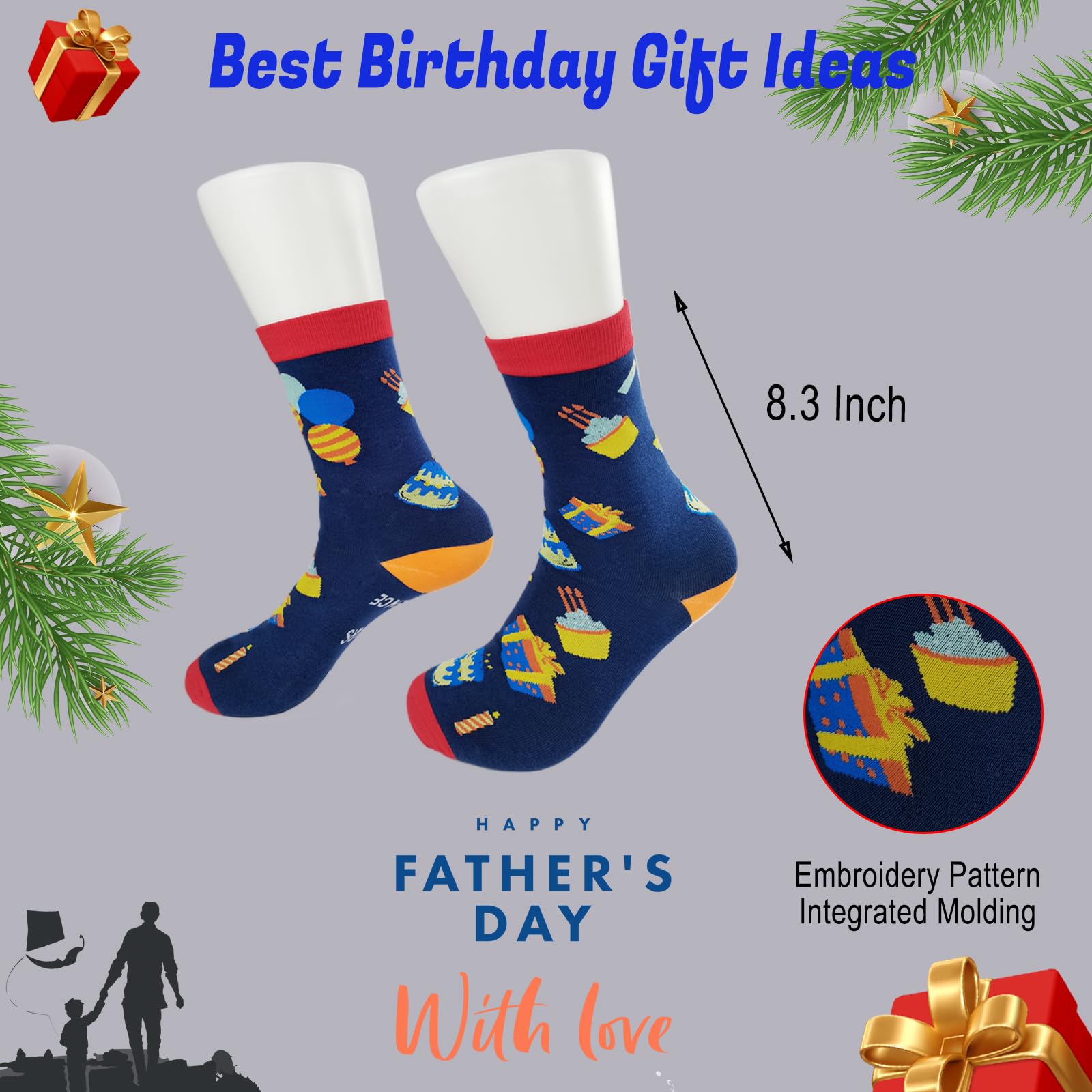 2 pares de calcetines de 70 cumpleaños para hombres y mujeres, calcetines divertidos cosidos, regalos divertidos para mamá y papá