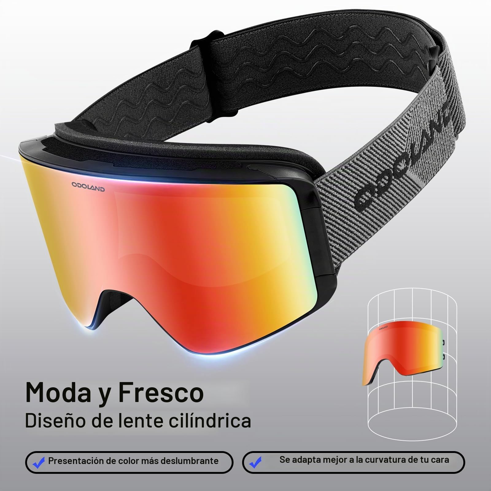 Odoland Kit de Gafas de Esquí con Lente Removible Magnético Gafas de Nieve Antivaho con Protección UV, para Hombres y Mujeres, Compatible con Casco